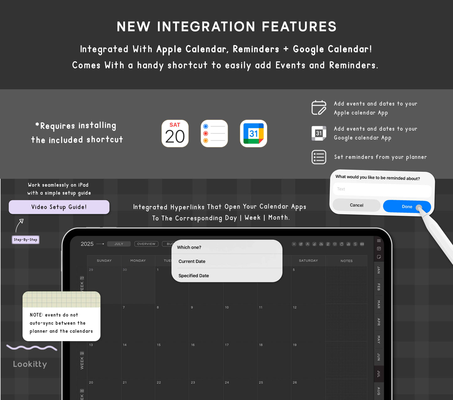 Dark Digital Planner 2025 2026 + Undated