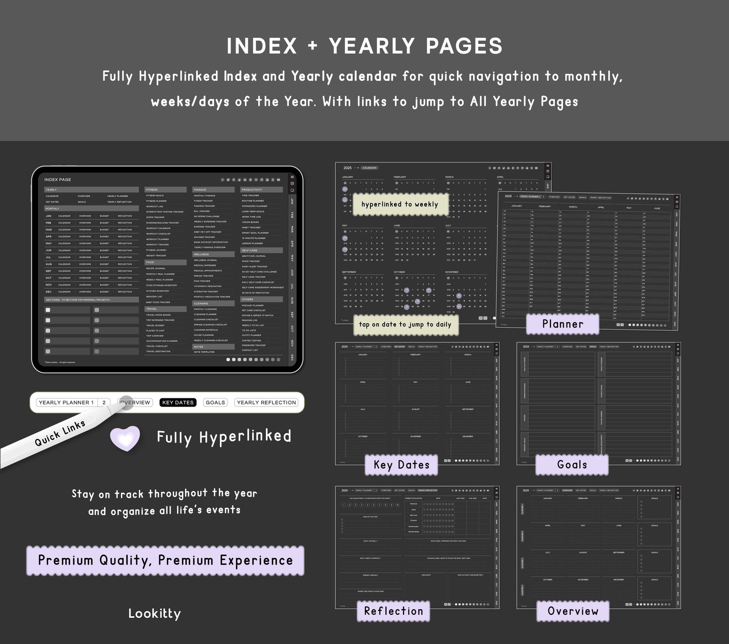 Dark Digital Planner 2025 2026 + Undated