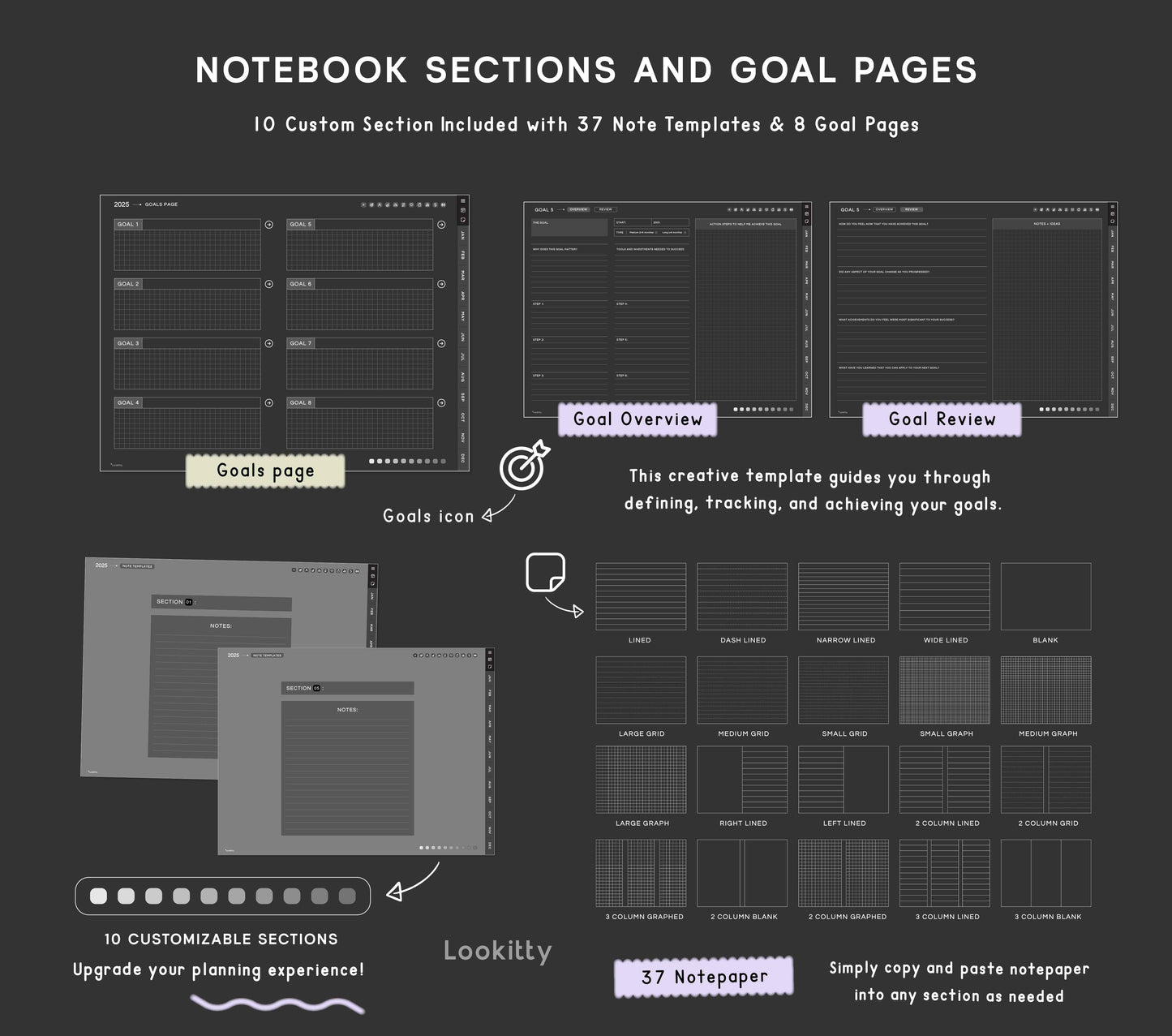 Dark Digital Planner 2025 2026 + Undated