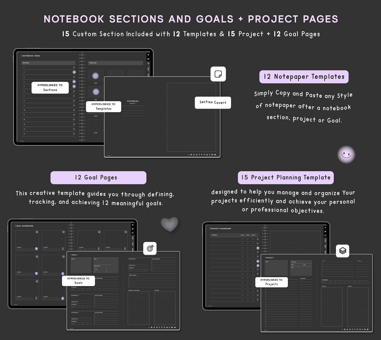 2025 Dark Digital Planner