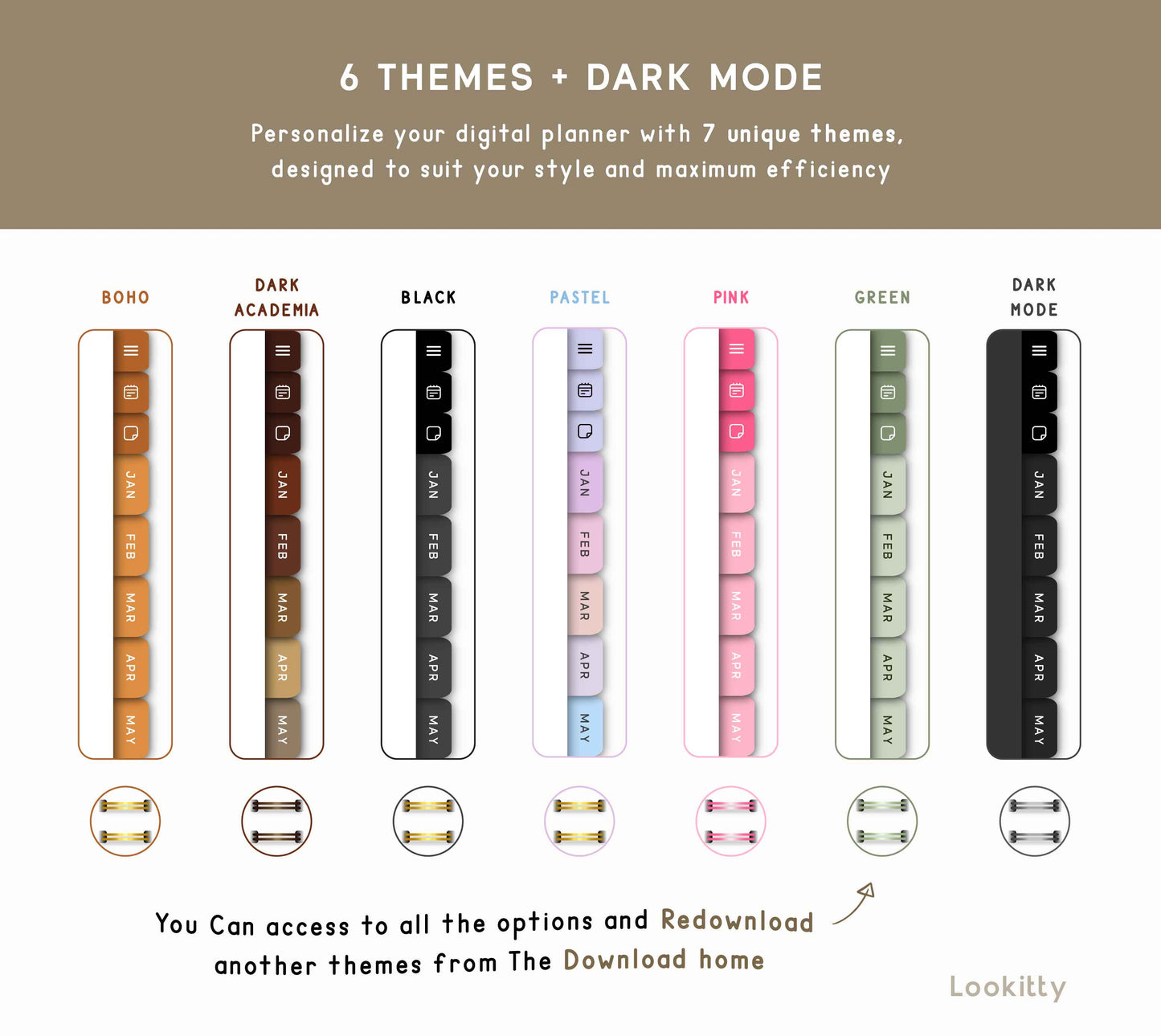 2025 Digital Planner & Dark Mode Option