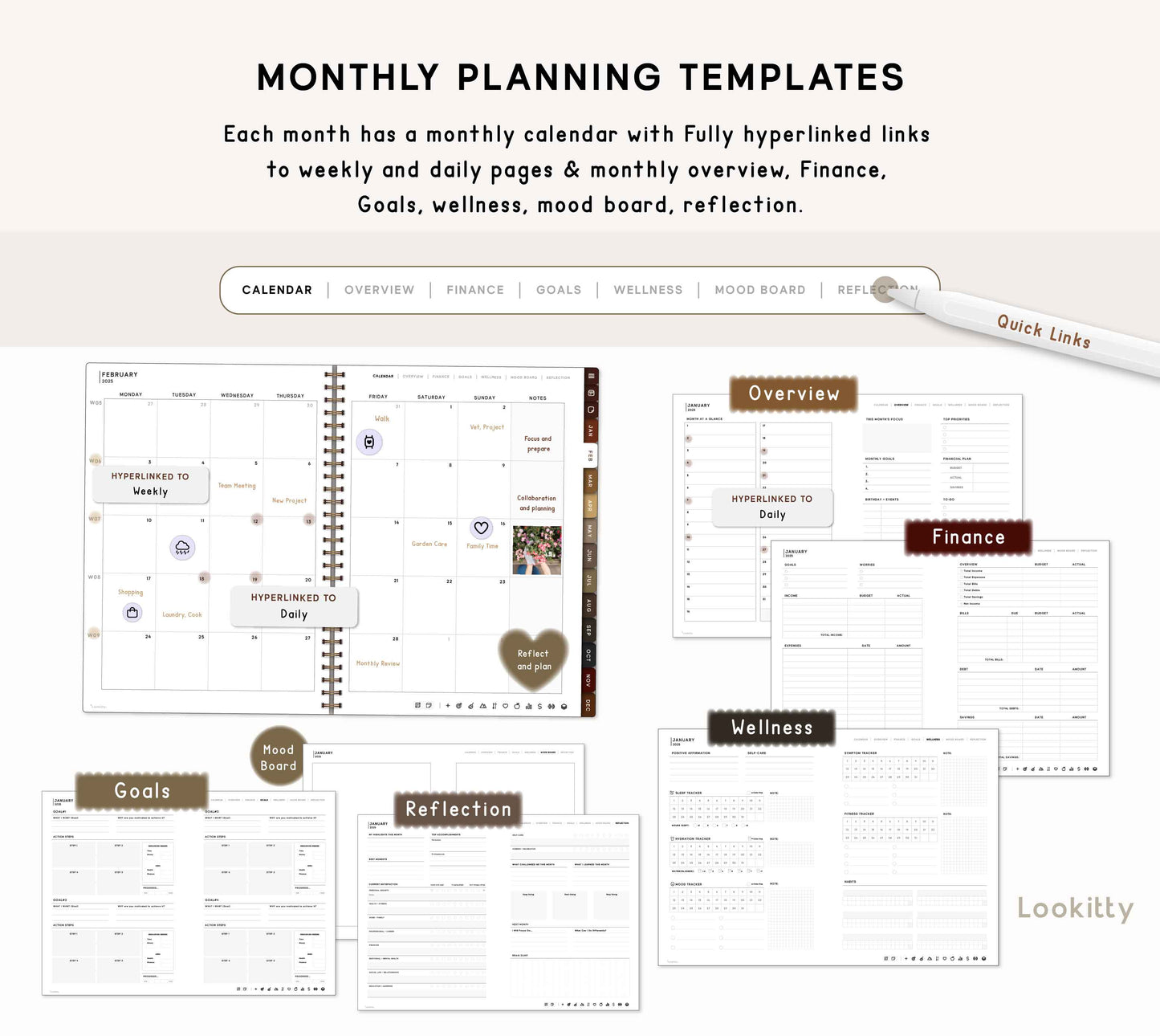 2025 Digital Planner & Dark Mode Option