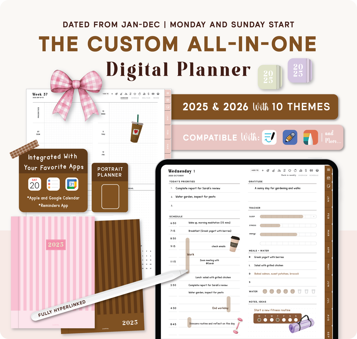 2025 2026 Portrait Digital Planner