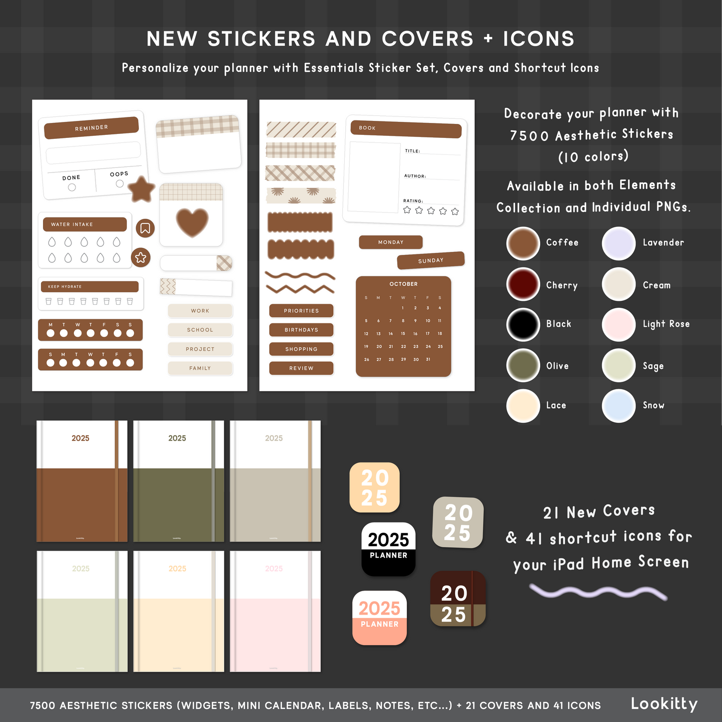 2025 Portrait Dark Digital Planner