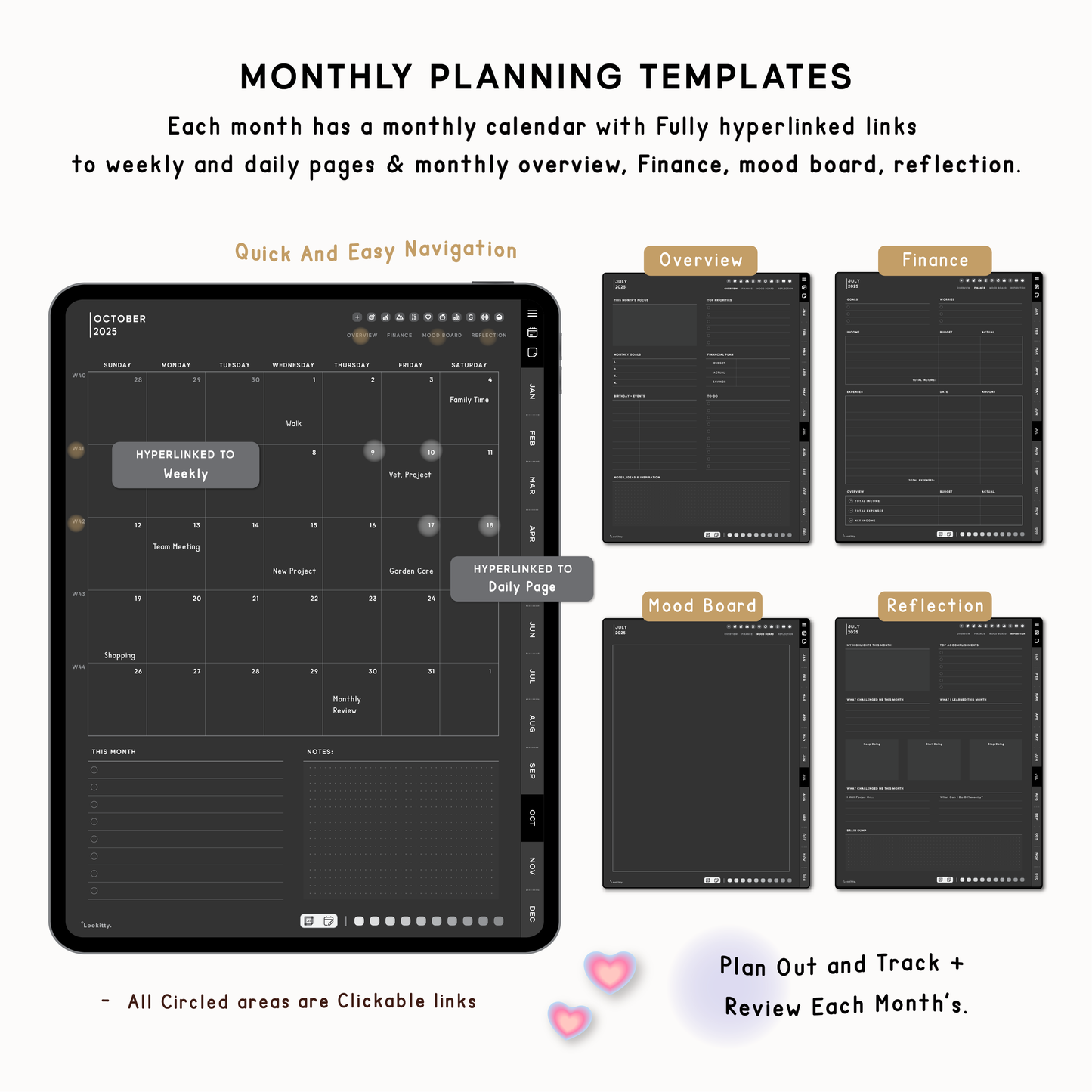 2025 Portrait Dark Digital Planner