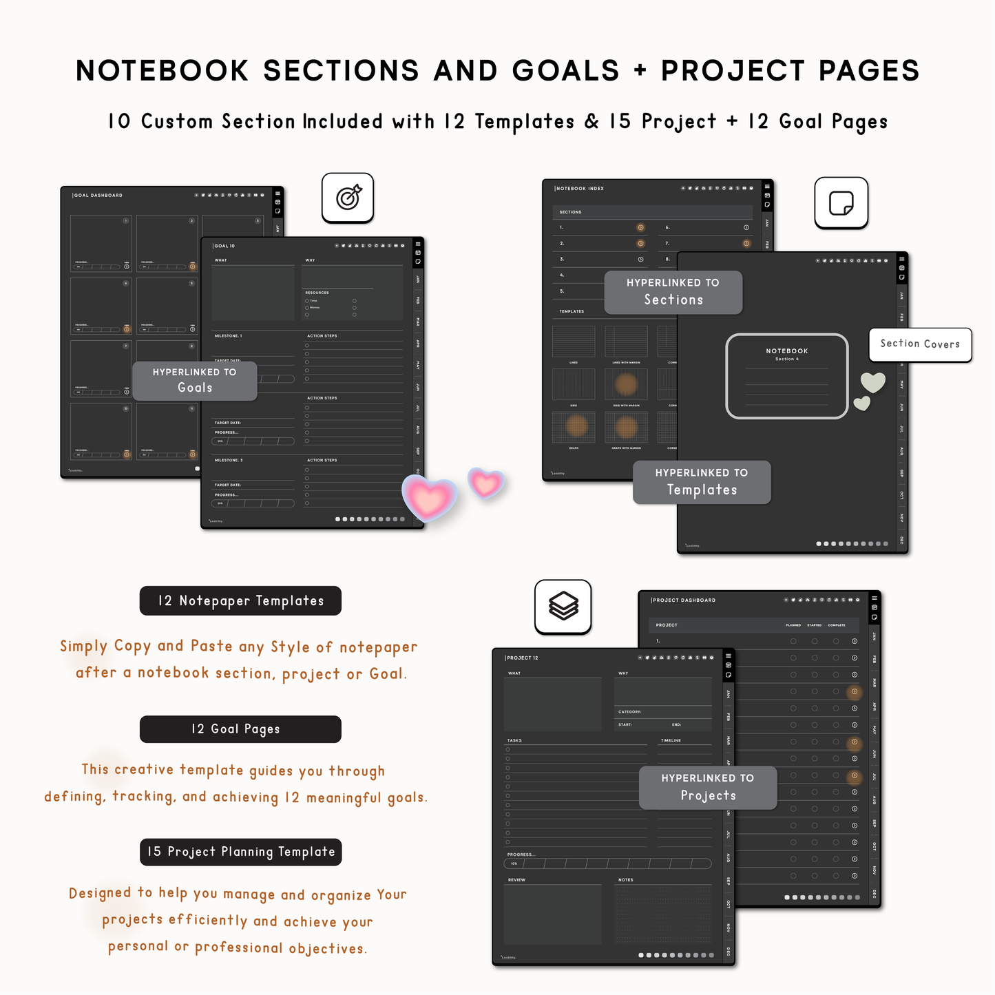 2025 Portrait Dark Digital Planner