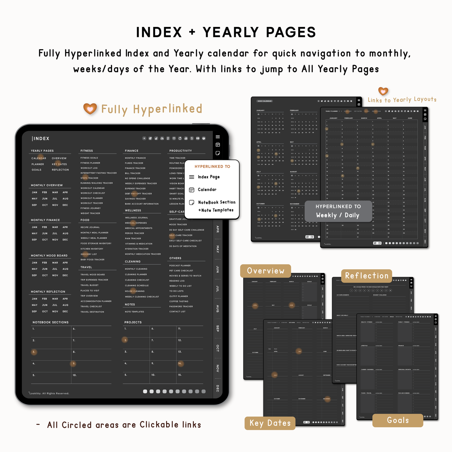 2025 Portrait Dark Digital Planner