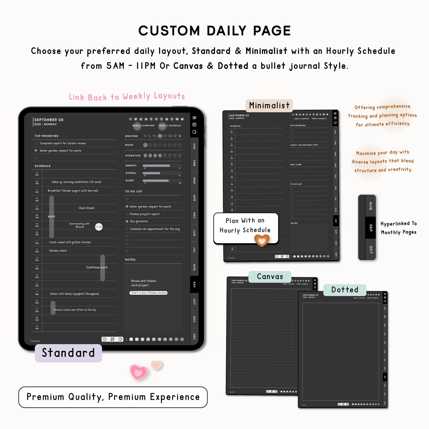 2025 Portrait Dark Digital Planner