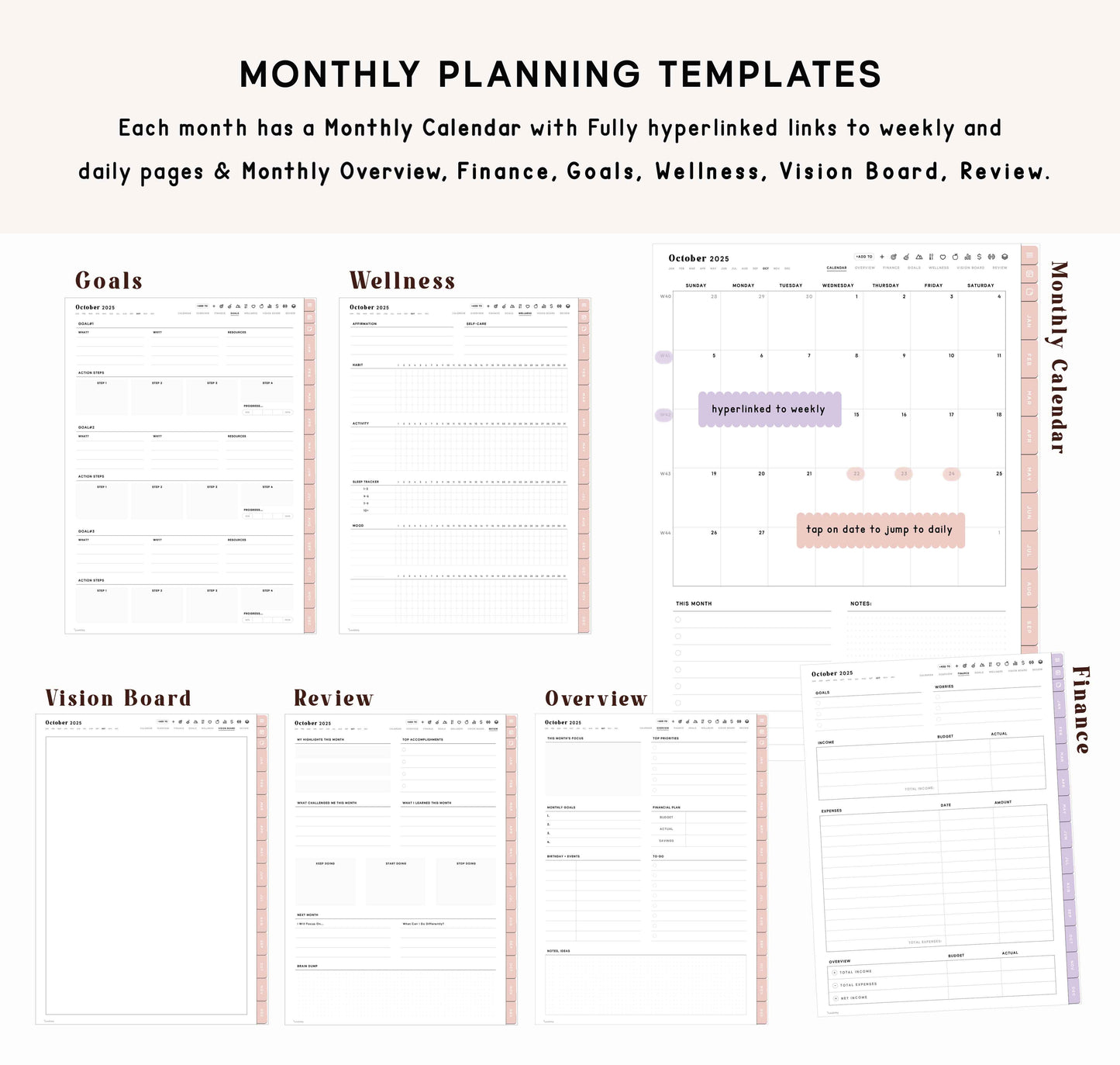 2025 2026 Portrait Digital Planner