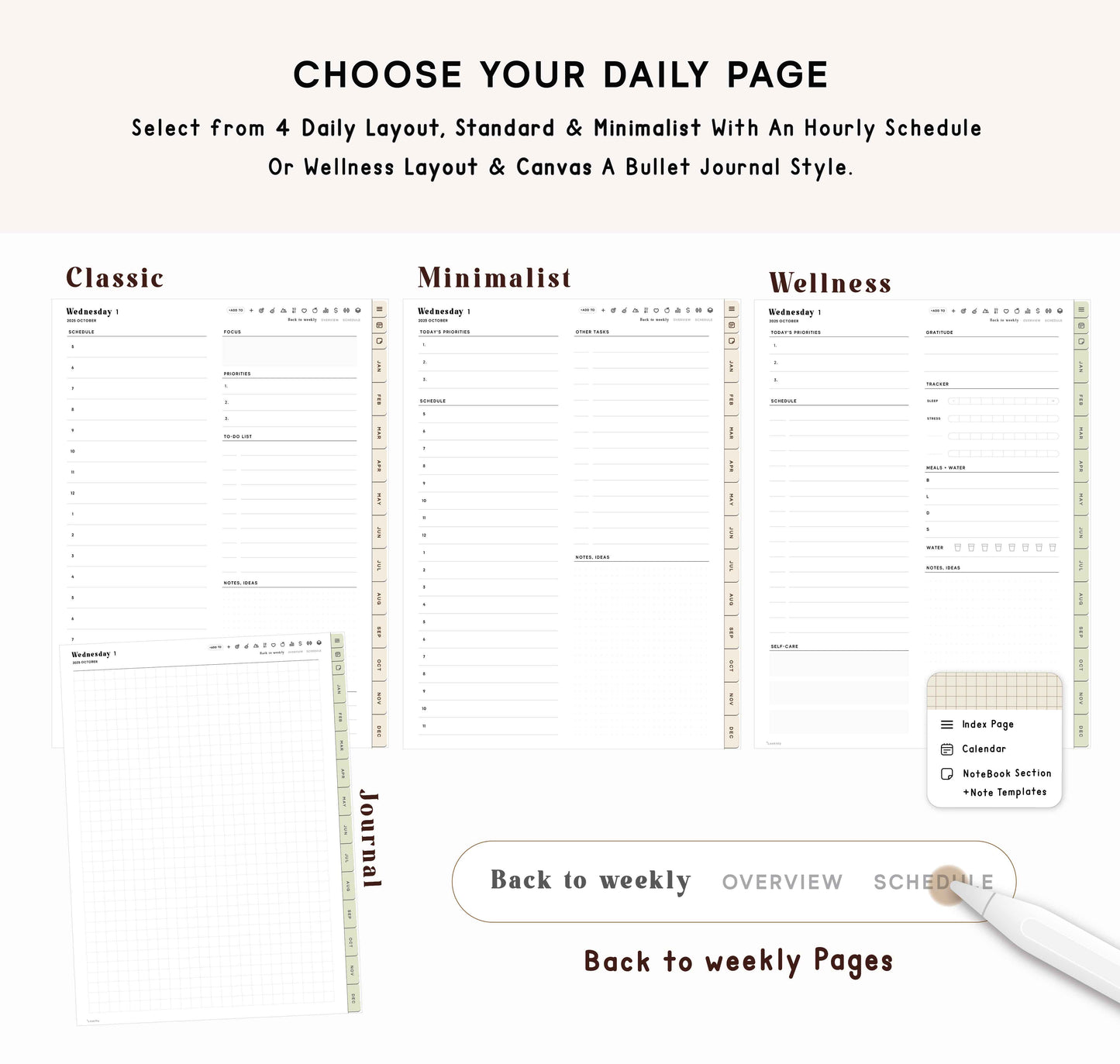 2025 2026 Portrait Digital Planner