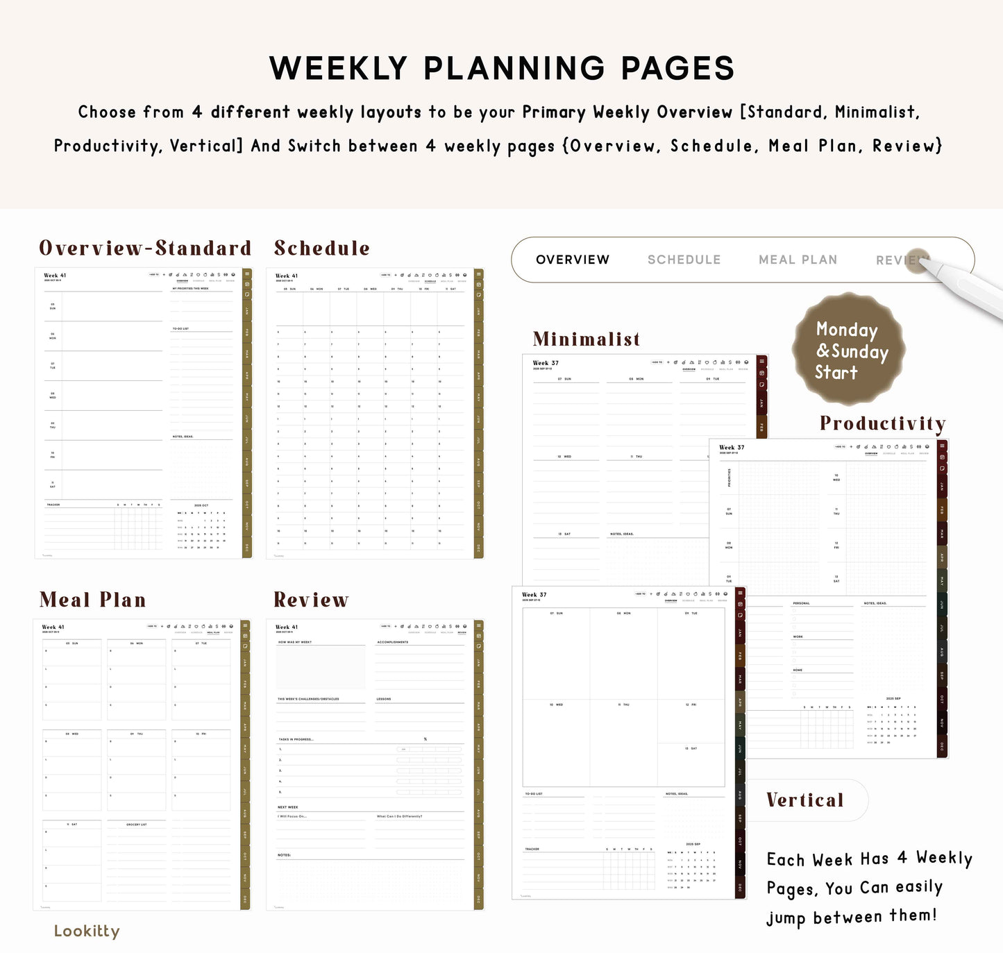 2025 2026 Portrait Digital Planner