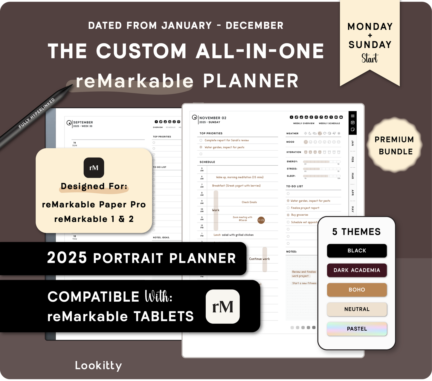 2025 ReMarkable Pro Template | Digital planner
