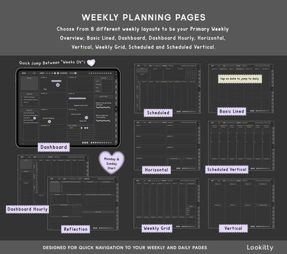 Dark Digital Planner 2025 2026 + Undated