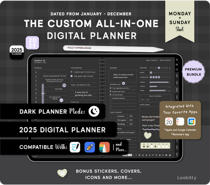 2025 Dark Digital Planner