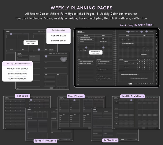 2025 Dark Digital Planner