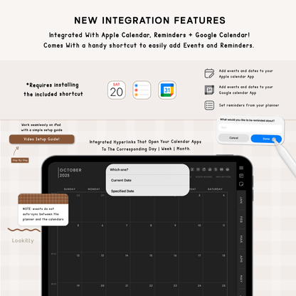 2025 Portrait Dark Digital Planner