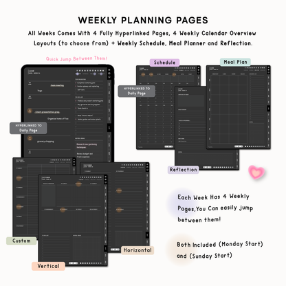 2025 Portrait Dark Digital Planner