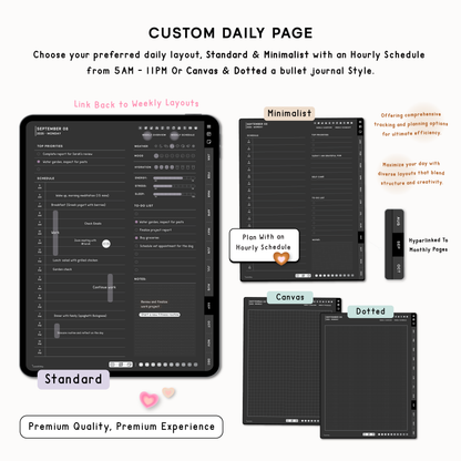 2025 Portrait Dark Digital Planner