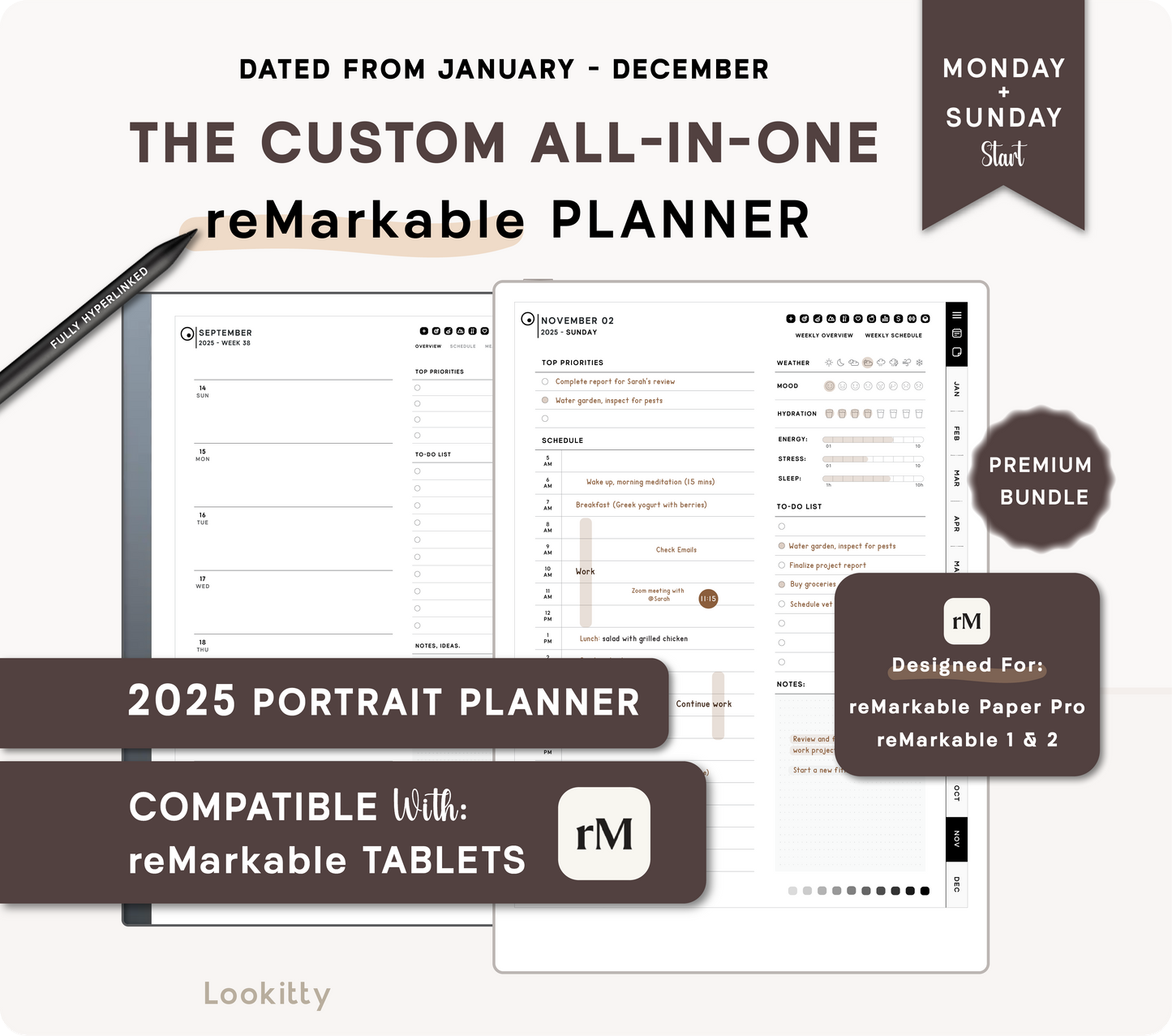 2025 ReMarkable 2 Template | Digital planner