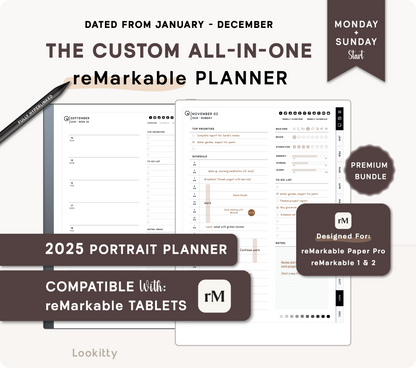 2025 ReMarkable 2 Template | Digital planner