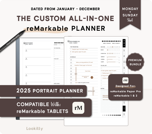 2025 ReMarkable 2 Template | Digital planner