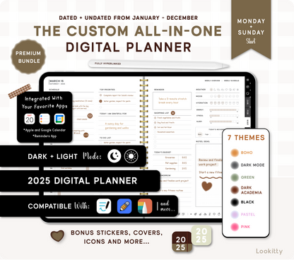 2025 Digital Planner & Dark Mode Option