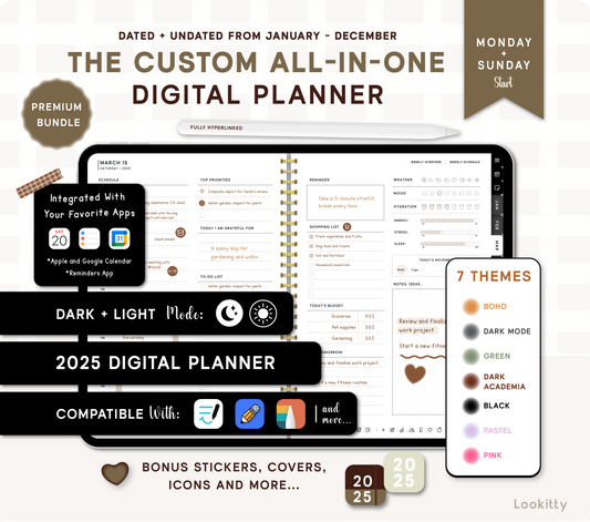 2025 Digital Planner & Dark Mode Option
